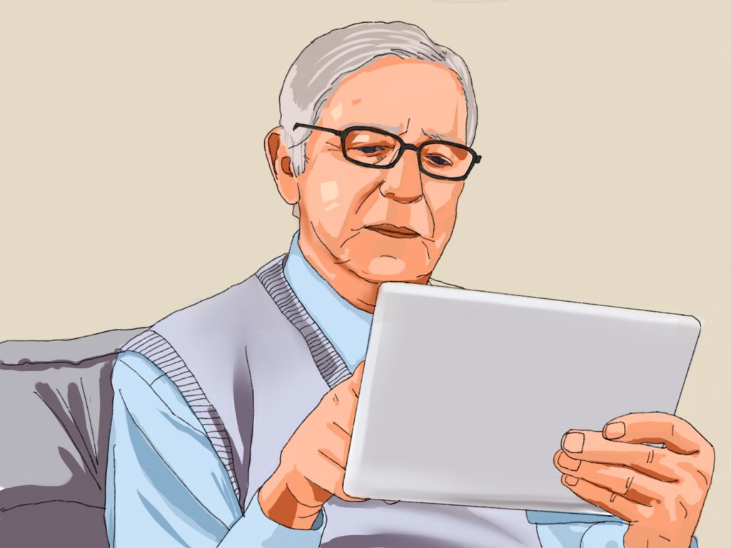 Illustration Senioren-Tablet