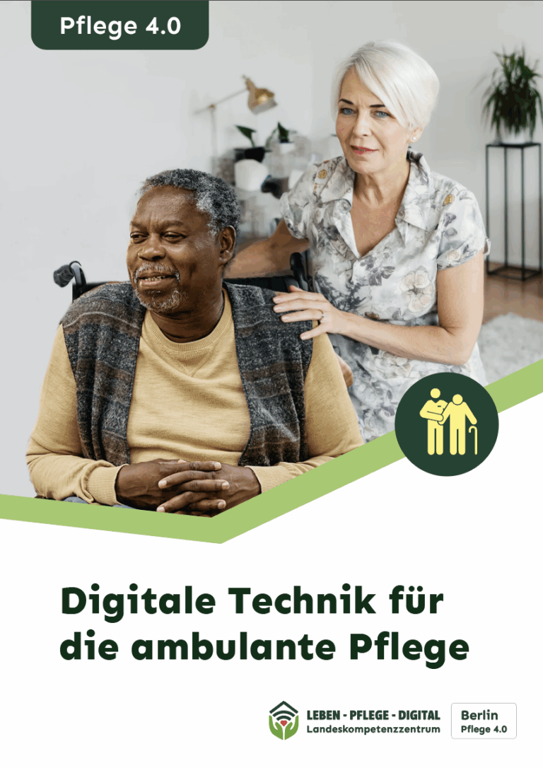 Cover vom Flyer "Digitale Technik für die ambulante Pflege
