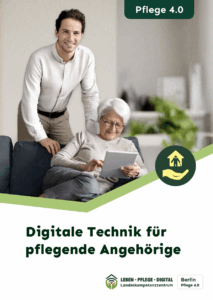 Cover des Flyers "Digitale Technik für pflegende Angehörige"